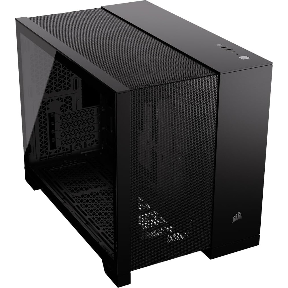 image:imageCORSAIR 2500D Airflow mATX PC Case No Fans Included DualChamber Design Wide Cooling Flexibility Reverse Connection Motherboard Compatible Black