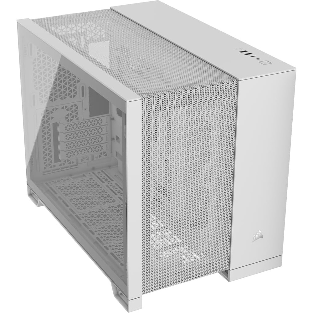 image:imageCORSAIR 2500D Airflow mATX PC Case No Fans Included DualChamber Design Wide Cooling Flexibility Reverse Connection Motherboard Compatible White