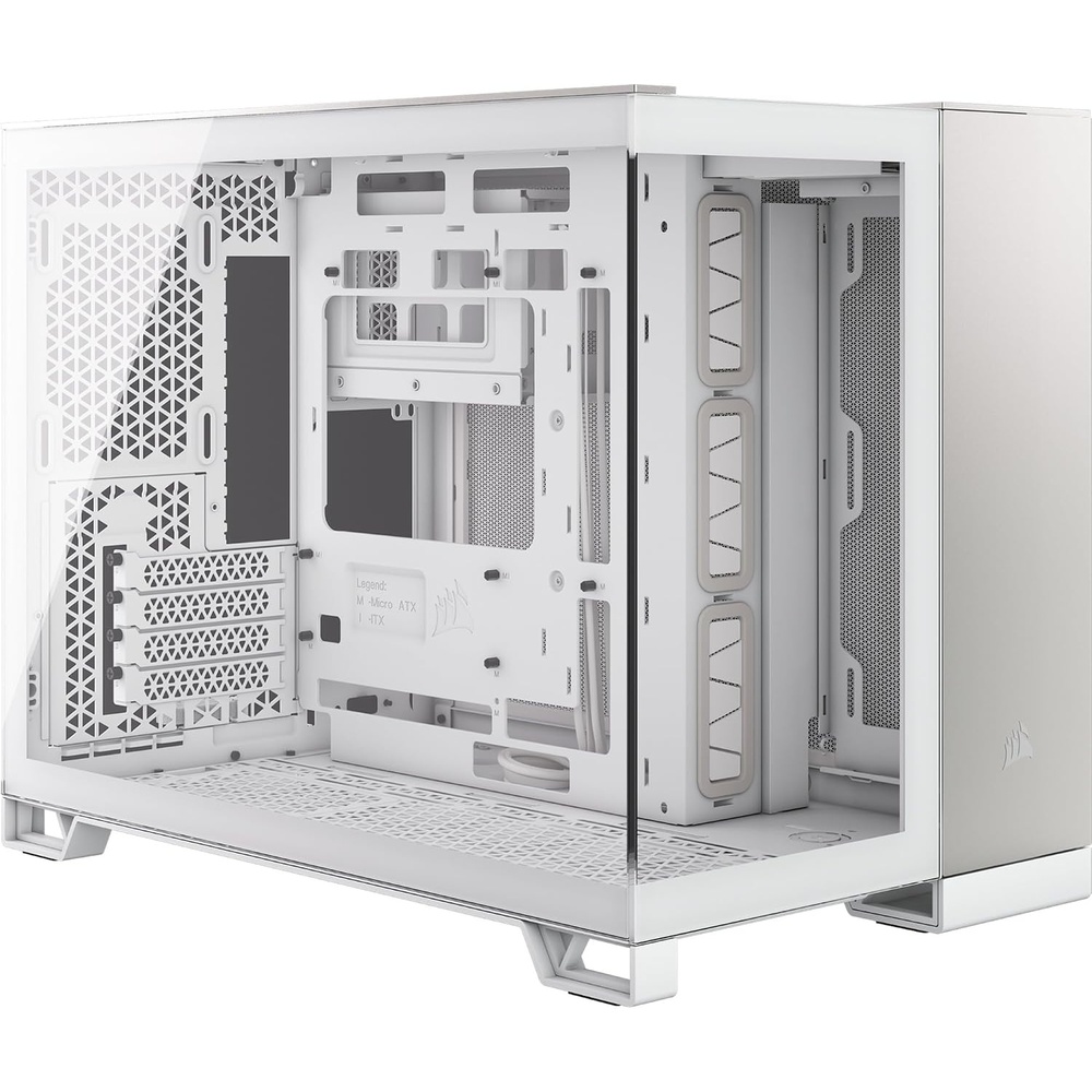 image:imageCORSAIR 2500X SmallTower mATX Dual Chamber PC Case Panoramic Tempered Glass Reverse Connection Motherboard Compatible No Fans Included BlackObsidian AluminiumWhiteSatin Gray