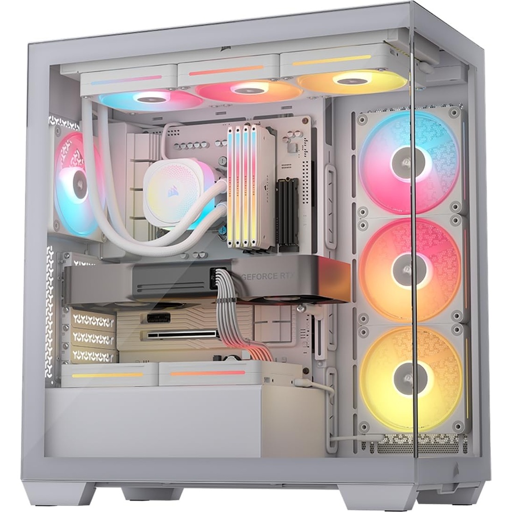 image:imageCORSAIR 3500X LX RGB Link Panoramic MidTower PC Case 3X PreInstalled Fans High Airflow Spacious Interior GPU AntiSag Reverse Connection Motherboard Compatible BlackWhite