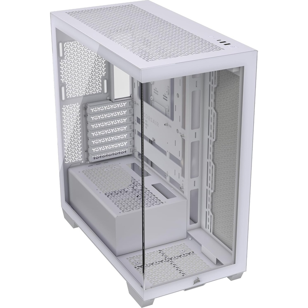 image:imageCORSAIR 3500X MidTower ATX PC Case Panoramic Tempered Glass Reverse Connection Motherboard Compatible No Fans Included WhiteWhite