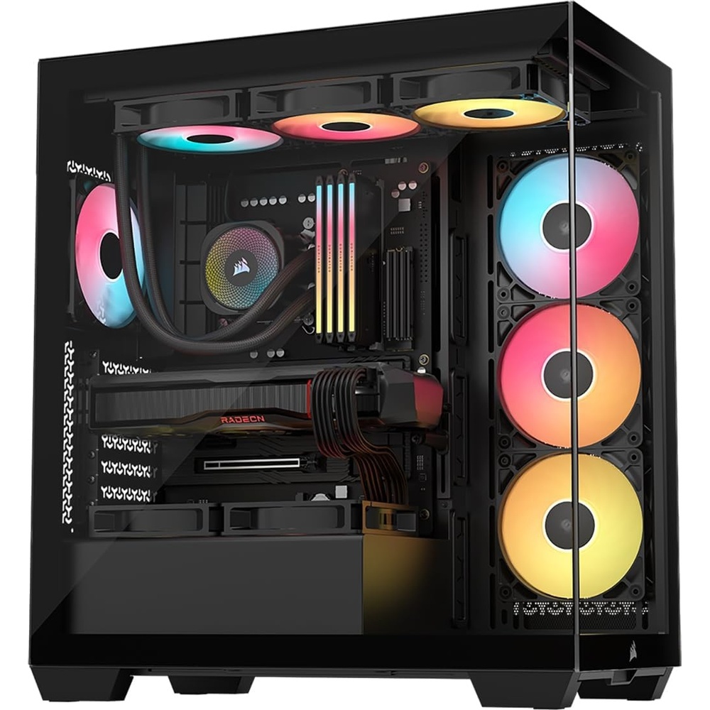 image:imageCORSAIR 3500X RS ARGB Panoramic MidTower PC Case 3X PreInstalled Fans High Airflow Spacious Interior GPU AntiSag Reverse Connection Motherboard Compatible WhiteBlack