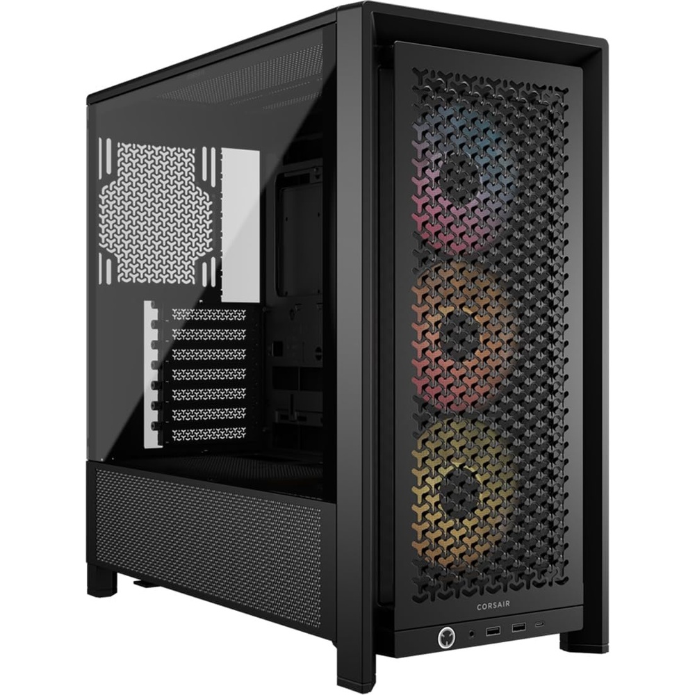 image:imageCORSAIR 4000D RS ARGB Frame Modular MidTower ATX PC Case High Airflow 3X PreInstalled RS Fans InfiniRail Mounting System ASUS BTF MSI Zero Gigabyte Stealth BlackBlack
