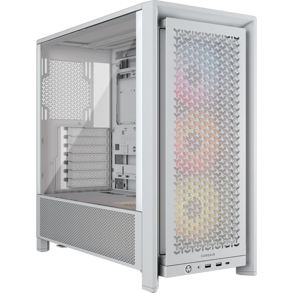 image:imageCORSAIR 4000D RS ARGB Frame Modular MidTower ATX PC Case High Airflow 3X PreInstalled RS Fans InfiniRail Mounting System ASUS BTF MSI Zero Gigabyte Stealth BlackWhite