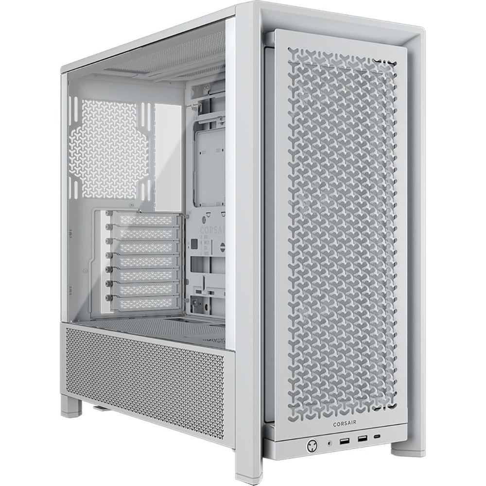 image:imageCORSAIR 4000D RS Frame Modular High Airflow MidTower PC Case 3X CORSAIR RS Fans InfiniRail Fan Mounting System Fits Multiple 360mm Radiators Reverse Connector Motherboard Compatible WhiteWhite