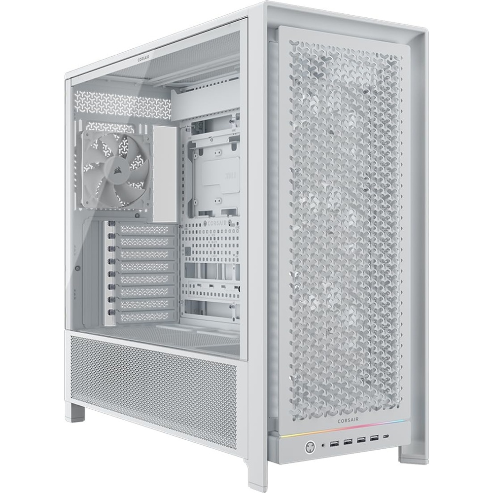 image:imageCORSAIR Frame 5000D RS Modular High Airflow MidTower PC Case 4X PreInstalled RS Fans InfiniRail Fan Mounting System GPU AntiSag ASUS BTF MSI Project Zero Gigabyte Project Stealth White