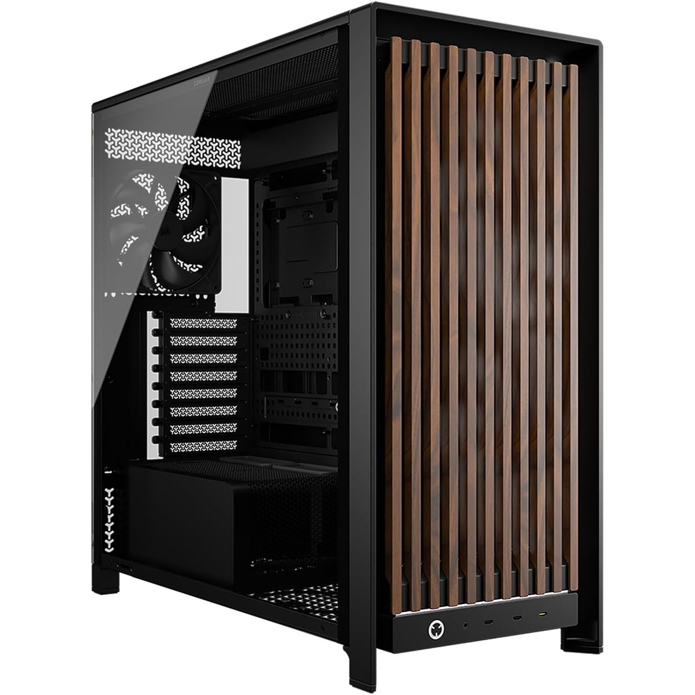 image:imageCORSAIR Frame 5000D Wood RS MidTower ATX PC Case Solid Wood Airflow Panel 3X PreInstalled Fans Modular Customization Spacious Interior GPU AntiSag BlackWalnutBlackWalnut