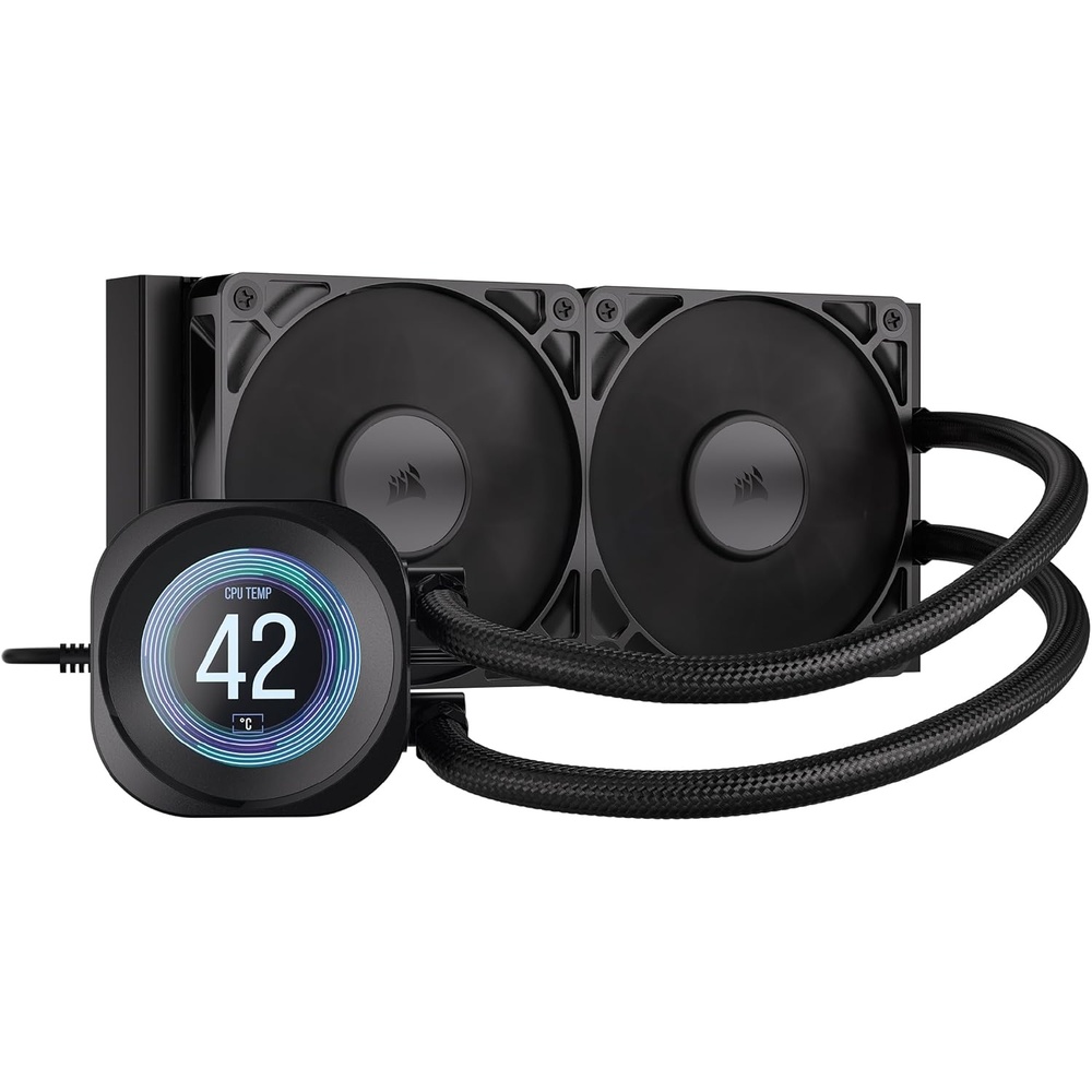 image:imageCORSAIR Nautilus 360 RS LCD Liquid CPU Cooler 21 IPS LCD Screen 360mm AIO LowNoise DaisyChain Intel LGA 18511700 AMD AM5AM4 3X RS120 Fans Included WhiteBlack