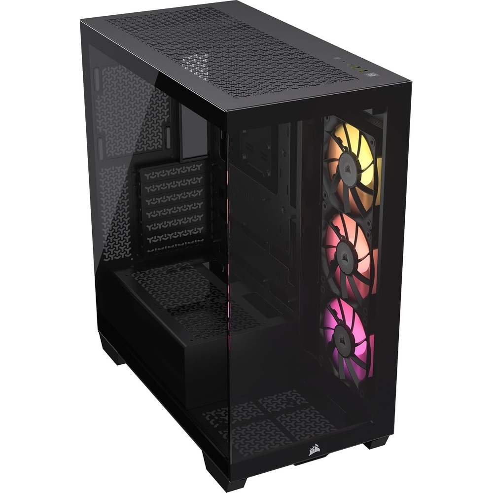 image:imageCORSAIR iCUE Link 3500X RGB MidTower ATX PC Case Panoramic Tempered Glass Reverse Connection Motherboard Compatible 3X CORSAIR iCUE Link RX120 RGB Fans Included BlackBlack