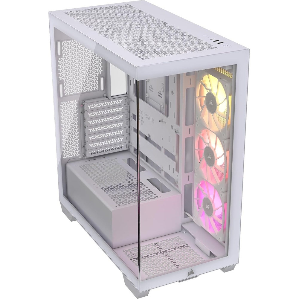 image:imageCORSAIR iCUE Link 3500X RGB MidTower ATX PC Case Panoramic Tempered Glass Reverse Connection Motherboard Compatible 3X CORSAIR iCUE Link RX120 RGB Fans Included WhiteWhite