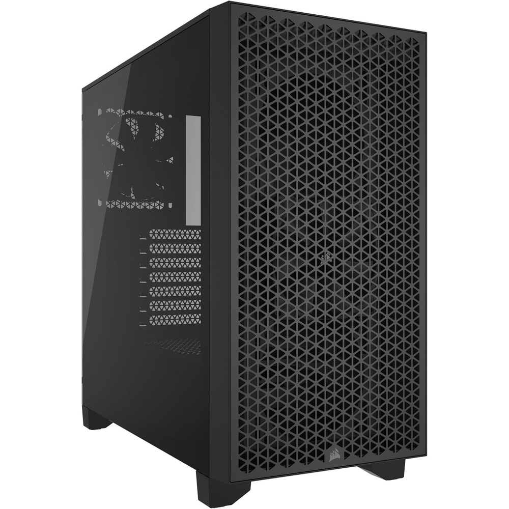 image:imageCorsair 3000D Airflow MidTower PC Case 3Pin Fans FourSlot GPU Support Fits up to 8X 120mm Fans HighAirflow Design WhiteBlack
