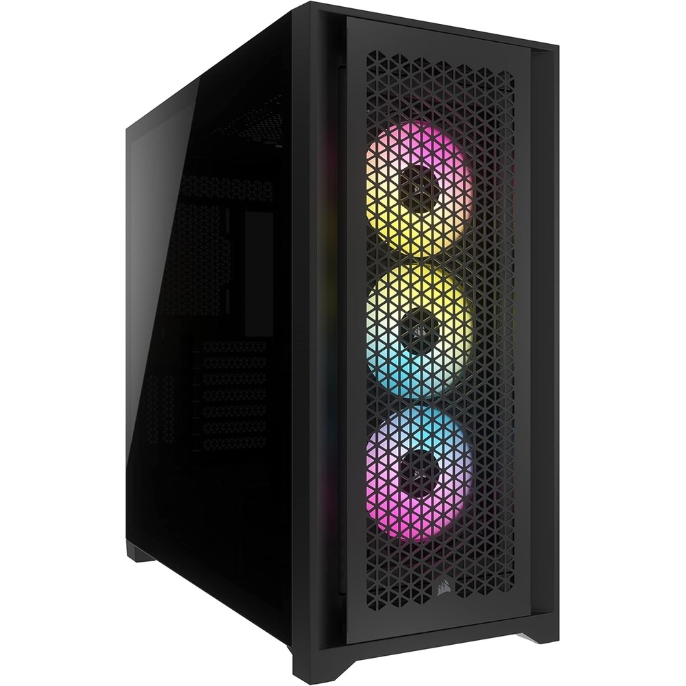 image:imageCorsair 5000D RGB MidTower Case 3X AF120 RGB Fans Lighting Node PRO HighAirflow Design RapidRoute Cable Management BlackBlack