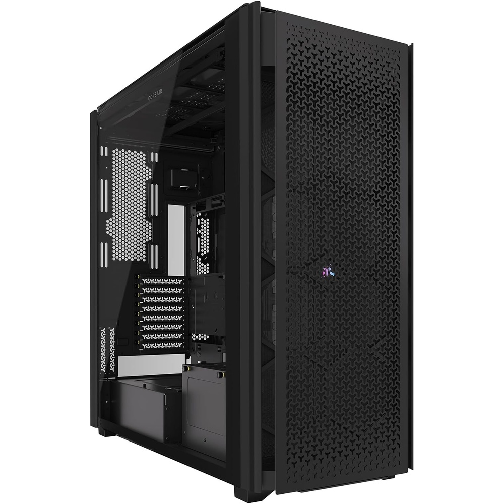 image:imageCorsair 9000D RGB Airflow Super FullTower PC Case Fits up to 18x 120mm 7X 140mm or 4X 200mm Fans InfiniRail Fan Mounting iCUE Link System Hub Included No Fans Included BlackBlack