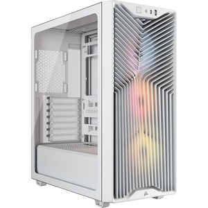 CORSAIR 3200D RS ARGB Mid-Tower PC Case – 3X RS120 ARGB PWM Fans Included, GPU Anti-sag Stabilization Arm, ASUS BTF, MSI Project Zero, Gigabyte Project Stealth – Smoke(White)