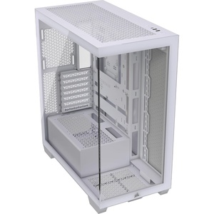 CORSAIR 3500X Mid-Tower ATX PC Case – Panoramic Tempered Glass – Reverse Connection Motherboard Compatible – No Fans Included – White(White)