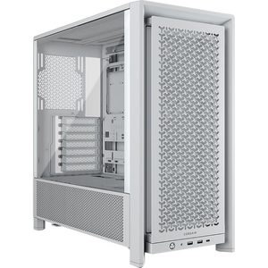 CORSAIR 4000D RS Frame Modular High Airflow Mid-Tower PC Case – 3X CORSAIR RS Fans – InfiniRail™ Fan Mounting System – Fits Multiple 360mm Radiators – Reverse Connector Motherboard Compatible – White(White)