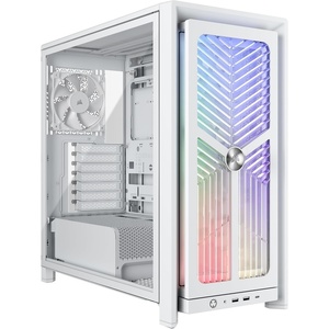 CORSAIR Frame 4000X RS Modular Mid-Tower ATX PC Case – RGB Front Panel, 4X RS120 PWM Fans Included, InfiniRail Fan Mount System, Reverse GPU Anti-Sag and Motherboard Support – Black(White)