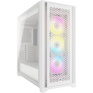 Corsair 5000D RGB Mid-Tower Case – 3X AF120 RGB Fans – Lighting Node PRO – High-Airflow Design – RapidRoute Cable Management – Black(White)