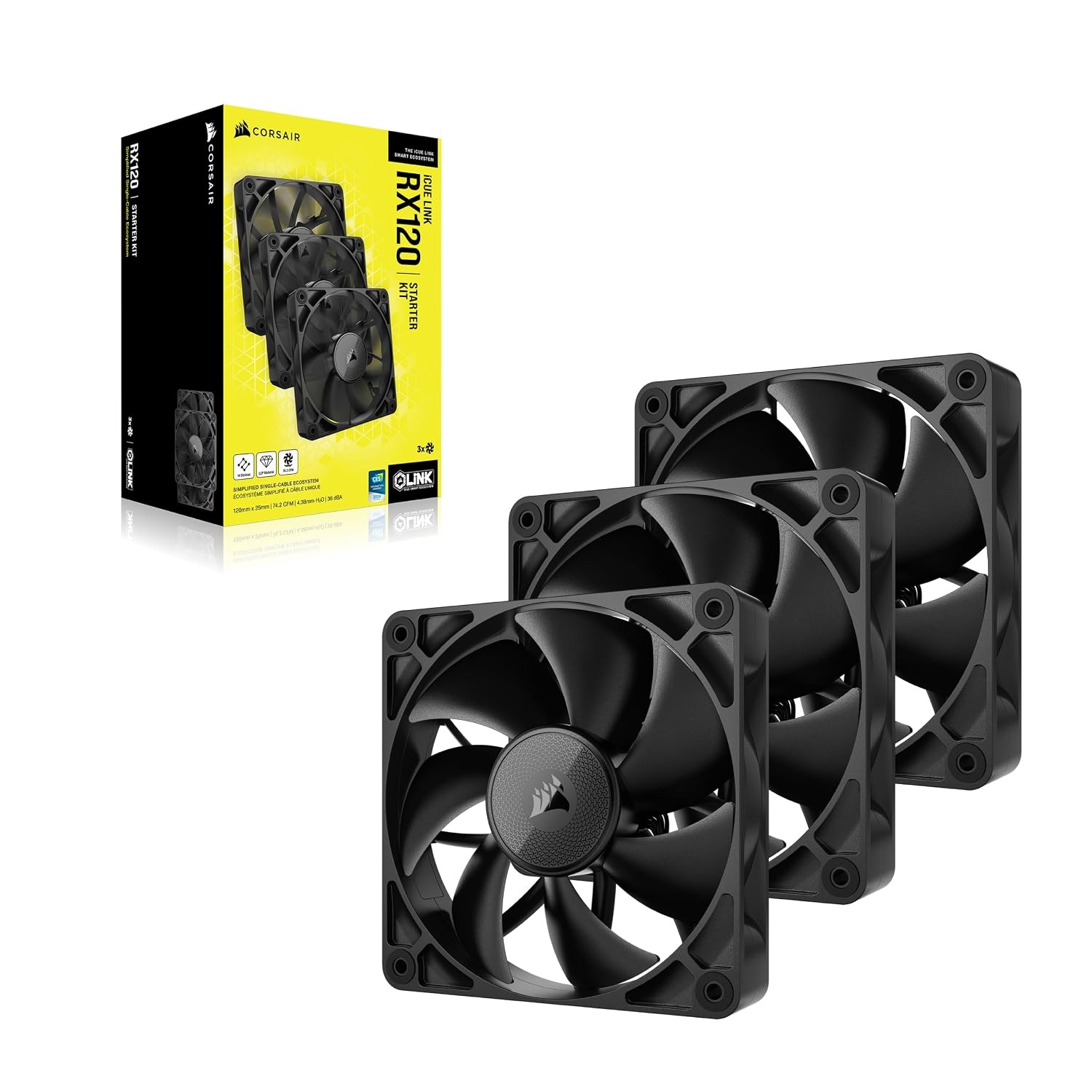 image:imageCORSAIR iCUE Link RX140 RGB 140mm PWM Fan Magnetic Dome Bearing Single Fan BlackBlack