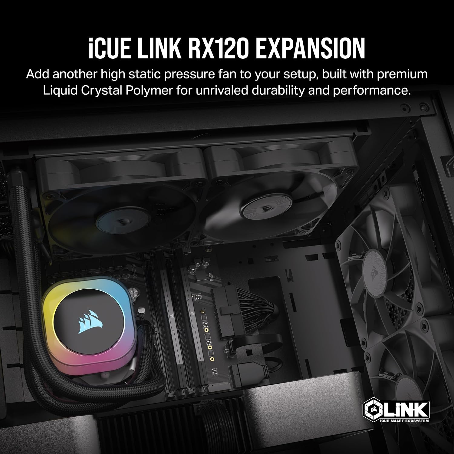 image:imageCORSAIR iCUE Link RX140 RGB 140mm PWM Fan Magnetic Dome Bearing Single Fan BlackBlack
