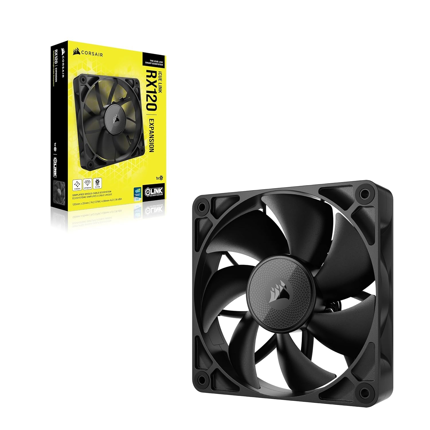 image:imageCORSAIR iCUE Link RX140 RGB 140mm PWM Fan Magnetic Dome Bearing Single Fan BlackBlack