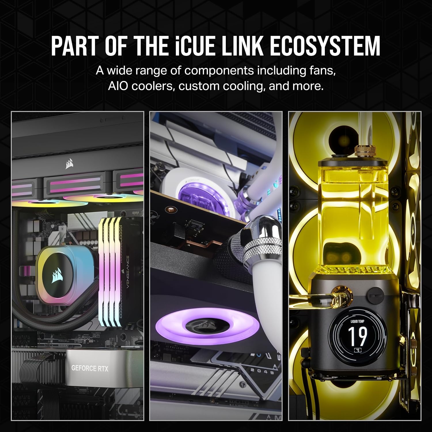 image:imageCORSAIR iCUE Link RX140 RGB 140mm PWM Fan Magnetic Dome Bearing Single Fan BlackBlack