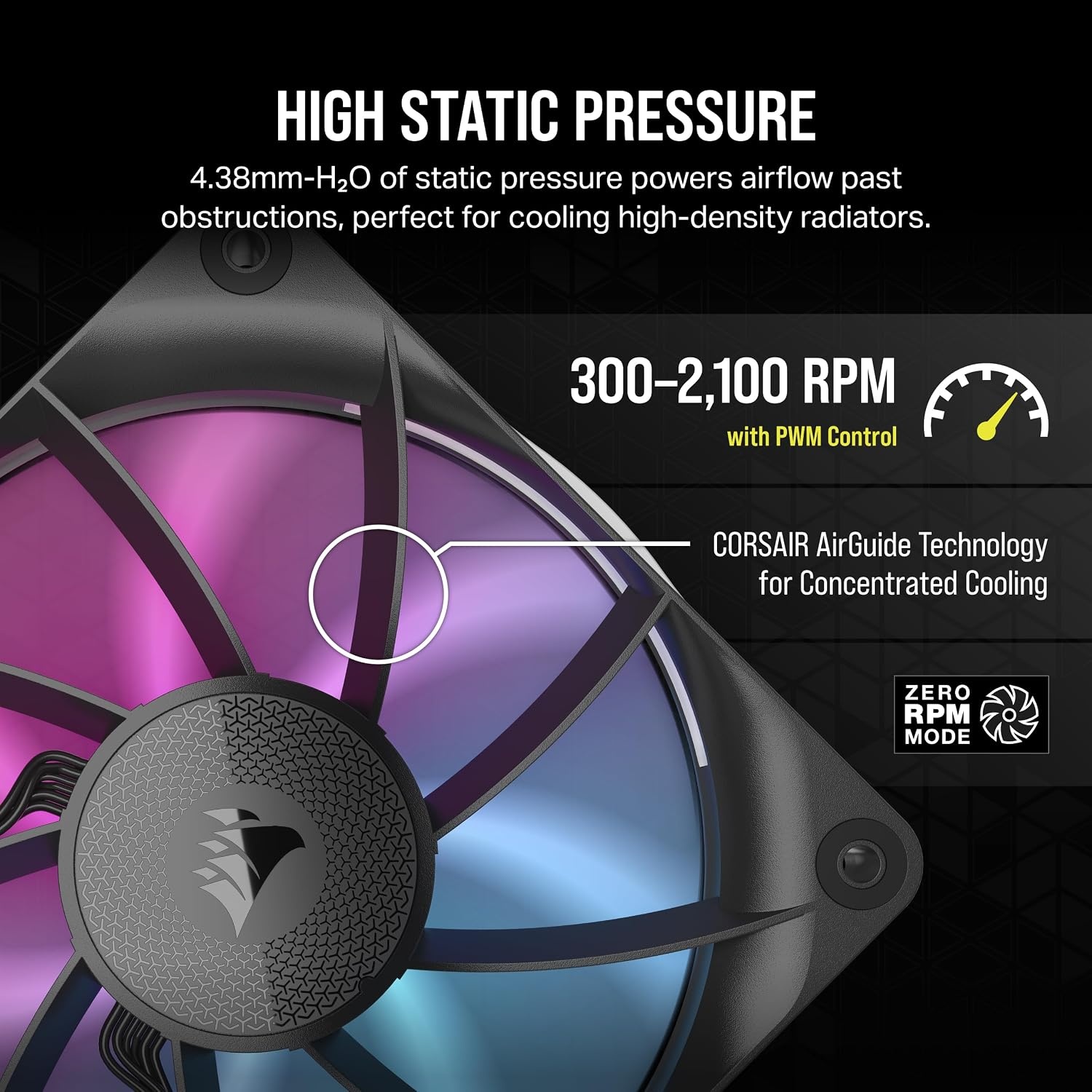 image:imageCORSAIR iCUE Link RX140 RGB 140mm PWM Fan Magnetic Dome Bearing Single Fan BlackBlack