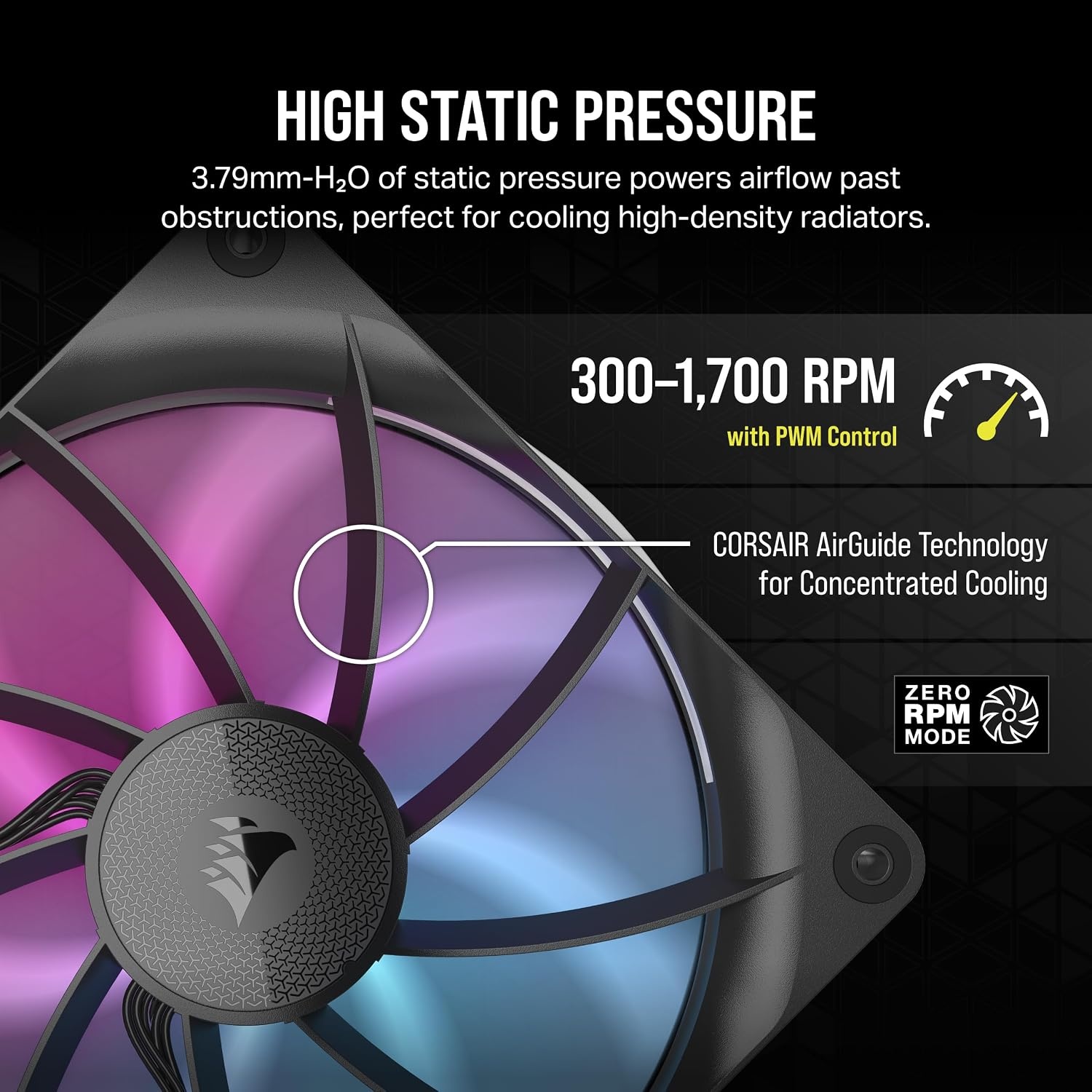 image:imageCORSAIR iCUE Link RX140 RGB 140mm PWM Fan Magnetic Dome Bearing Single Fan BlackBlack